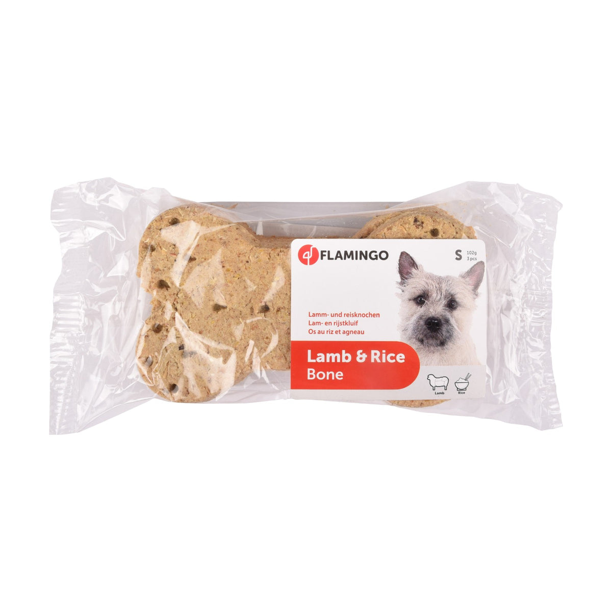 FLAMINGO Crunch Os agneau et riz – Biscuits pour chien 11 cm (18 x 3 pcs) – photo 3