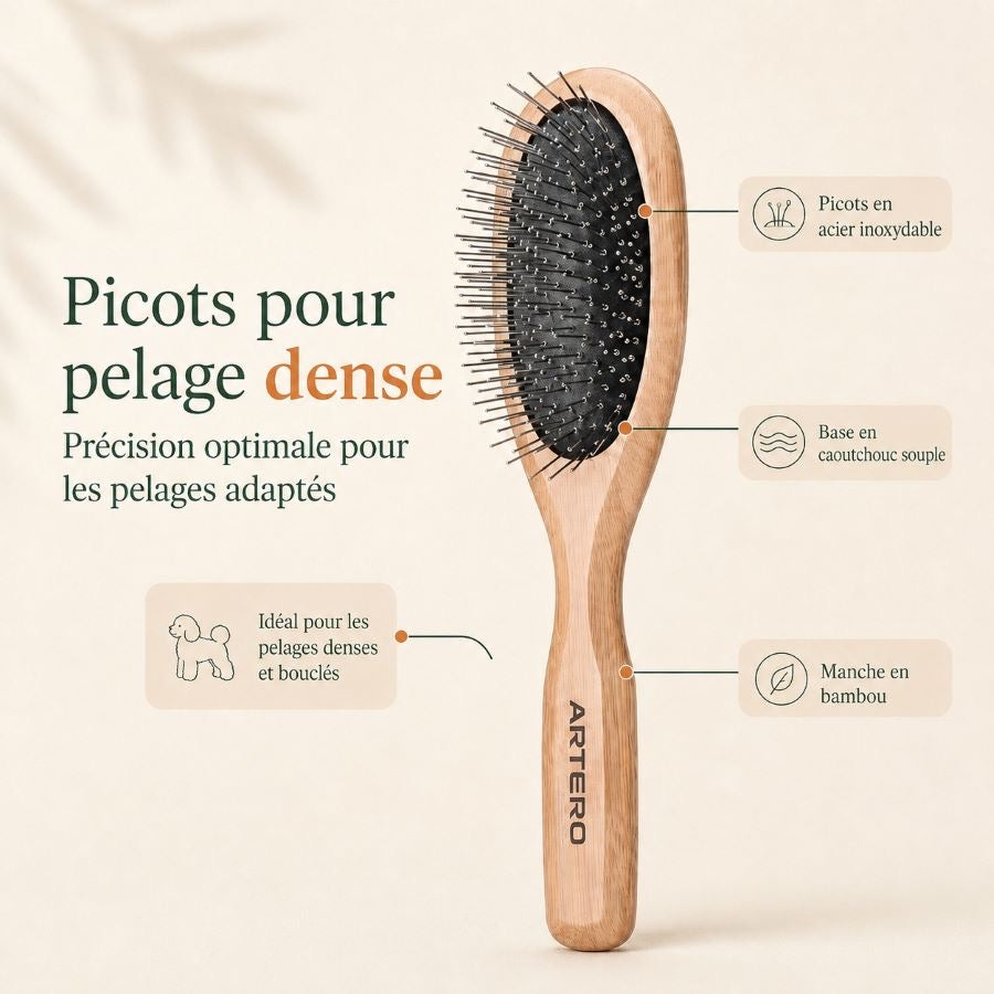 ARTERO Brosse Nova Supersoft L – Brosse à picots métal pour poils fins et longs – photo 4