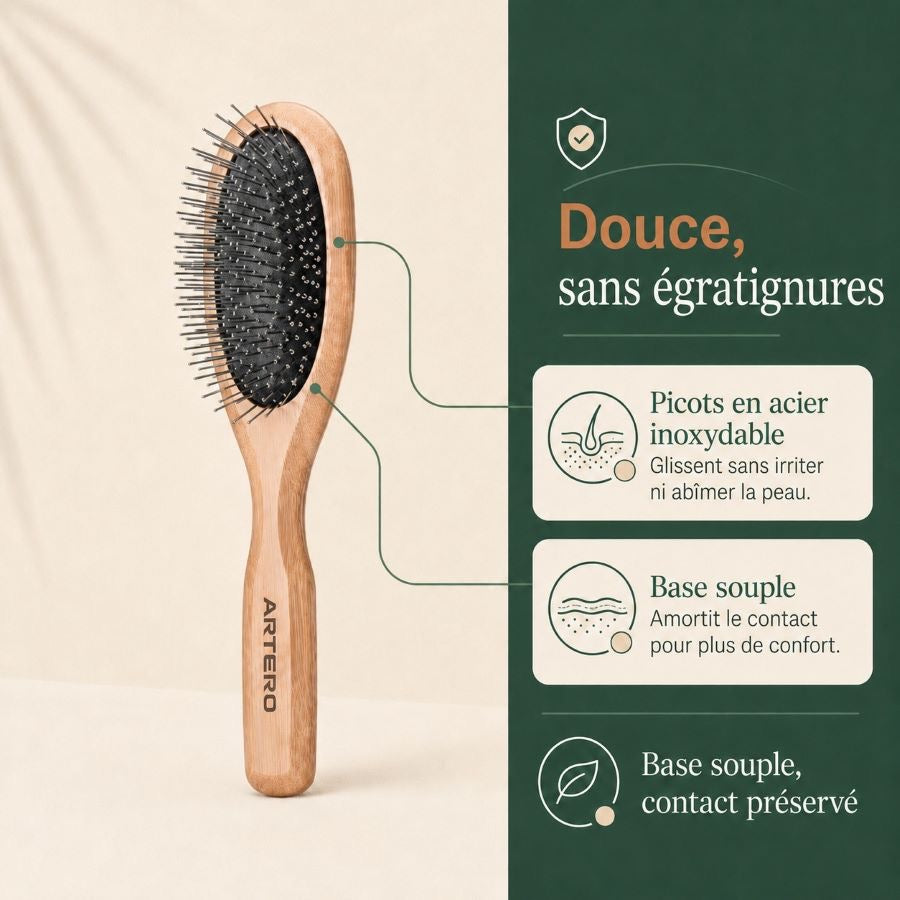 ARTERO Brosse Nova Supersoft L – Brosse à picots métal pour poils fins et longs – photo 5