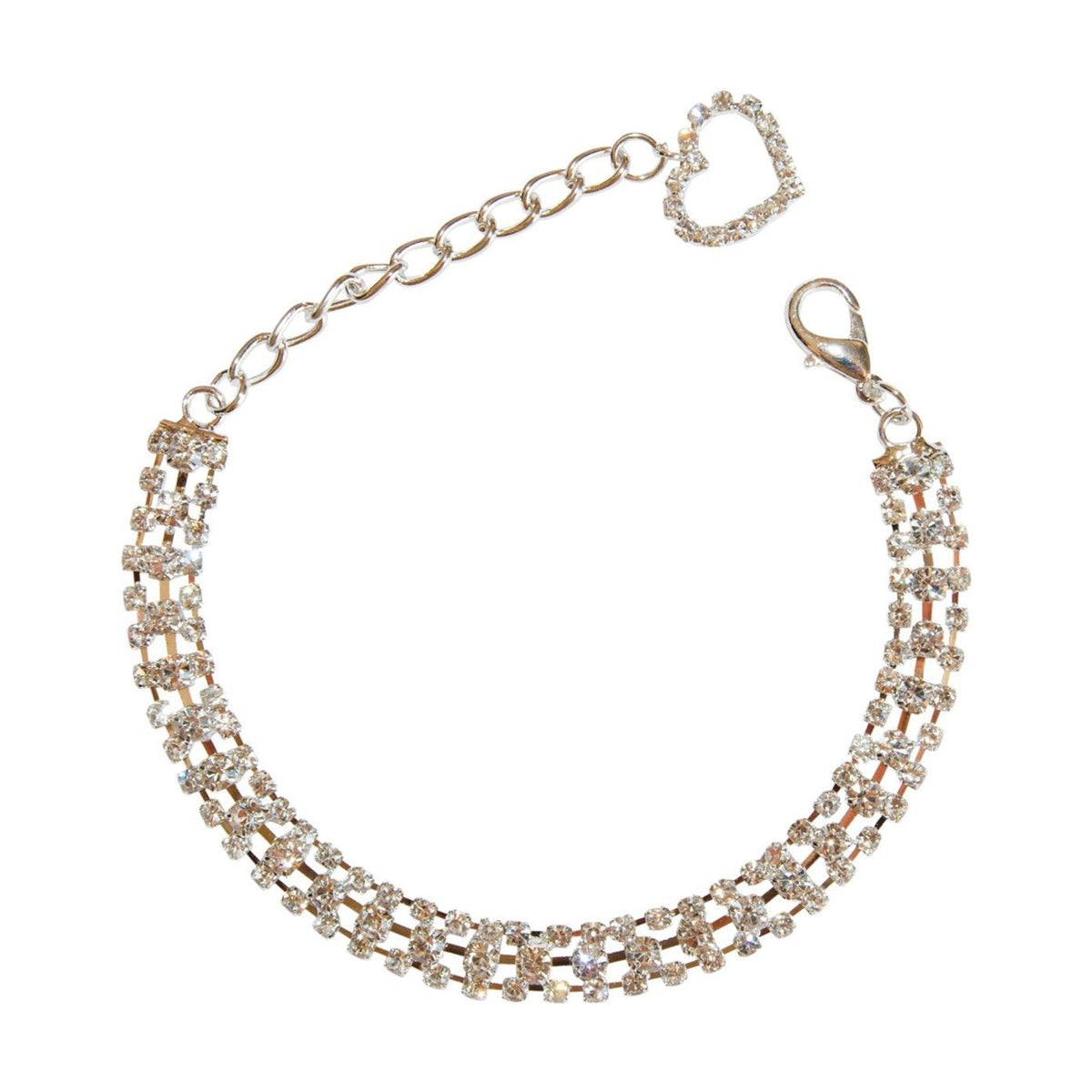 Collier 3 rangs de strass blanc