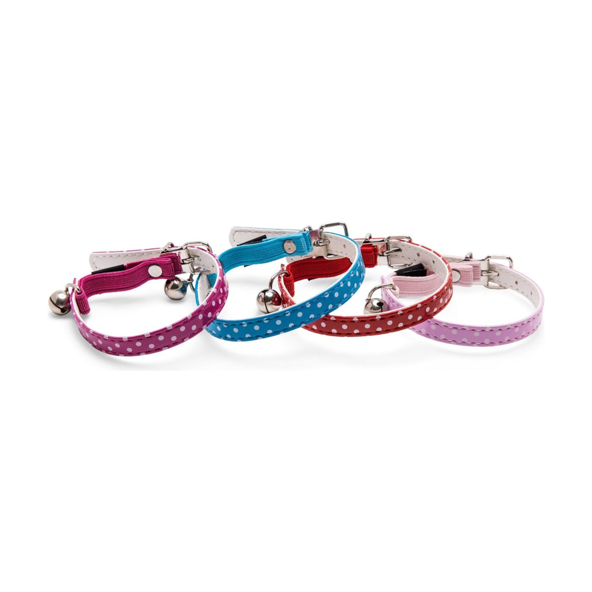 CAMON Collier à pois avec grelot – Collier réglable pour chat – photo 2