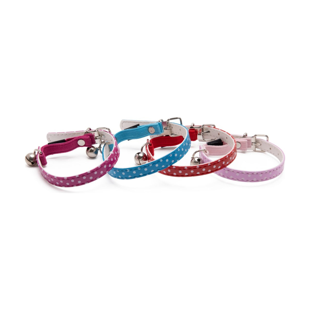 CAMON Collier à pois avec grelot – Collier réglable pour chat – photo 4