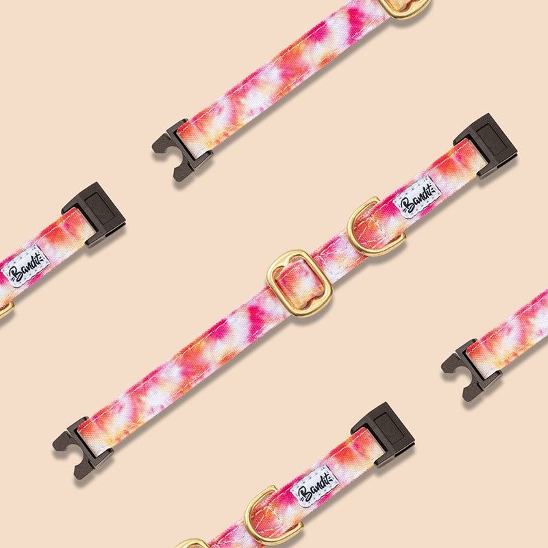 BANDIT Collier chat Bandikini – Collier imprimé tie & dye aux couleurs chaudes – photo 1