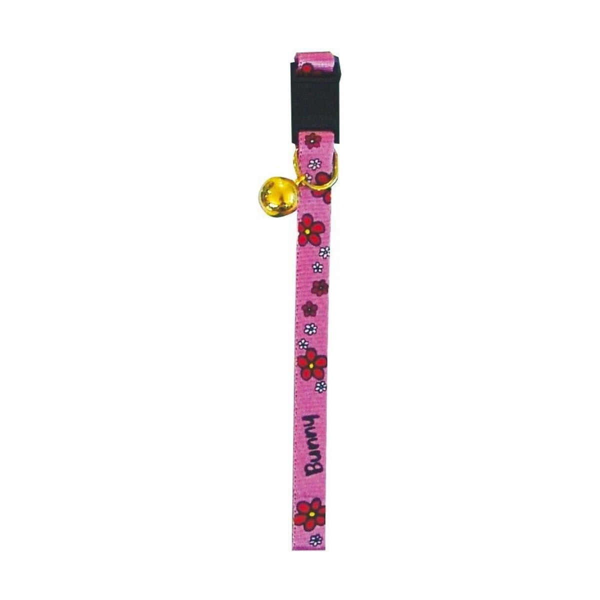 Collier chat motif fleur rose