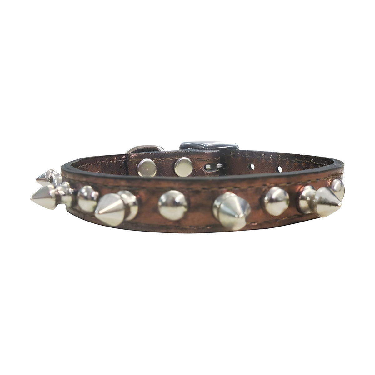 Collier en cuir à clous et rivets pour chien – photo 3