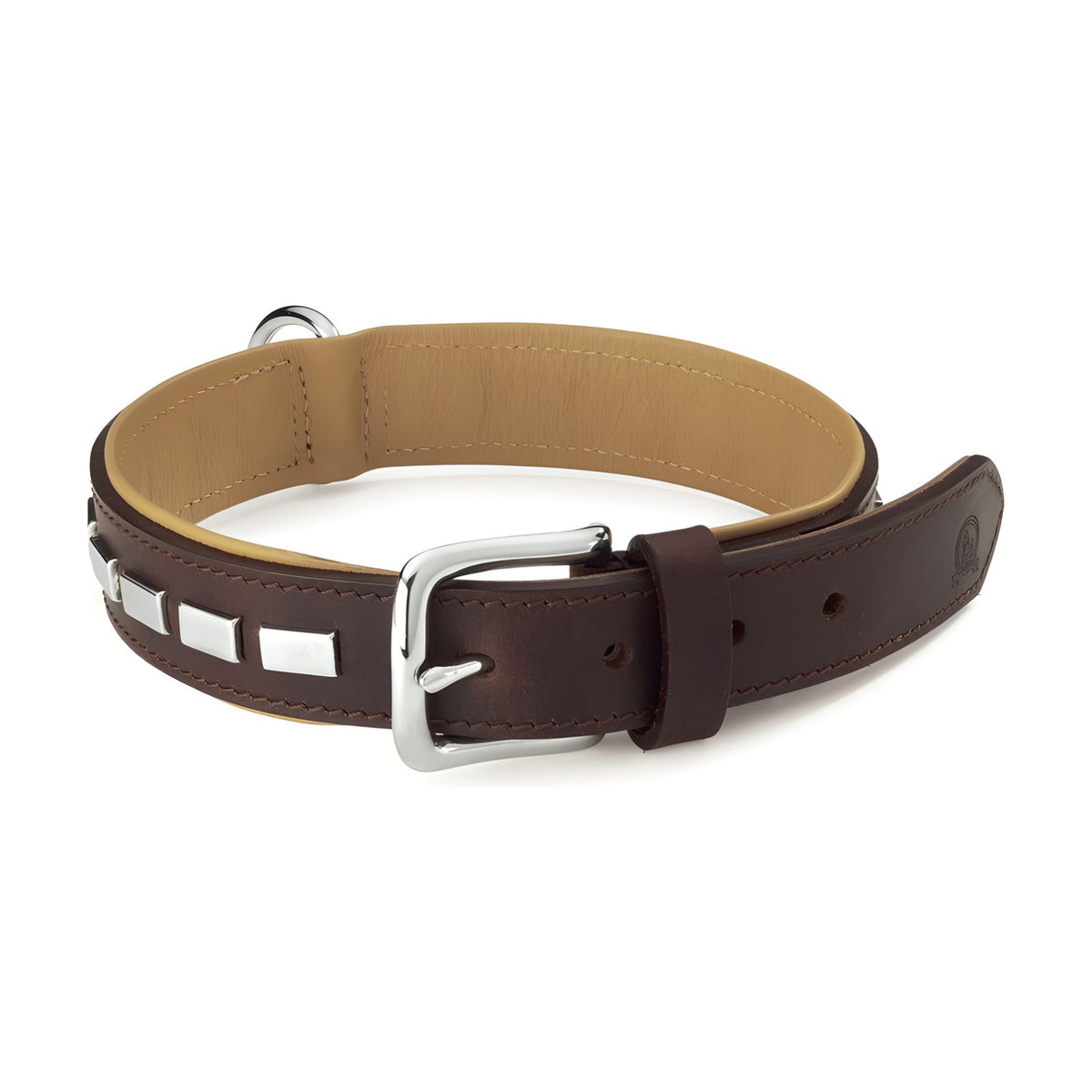 CAMON Collier Texas en cuir marron – Collier pour moyen et grand chien – photo 2