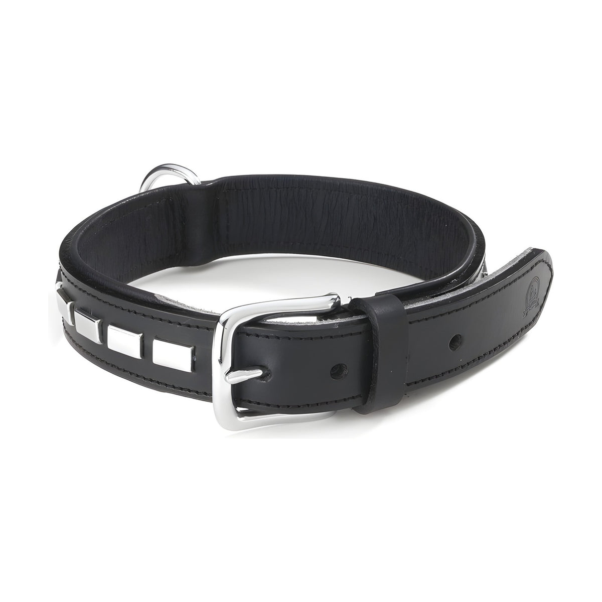 CAMON Collier Texas en cuir noir – Collier pour moyen et grand chien – photo 2