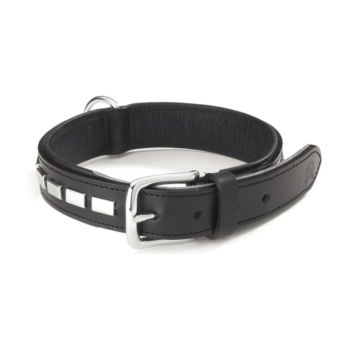 CAMON Collier Texas en cuir noir – Collier pour moyen et grand chien – photo 3