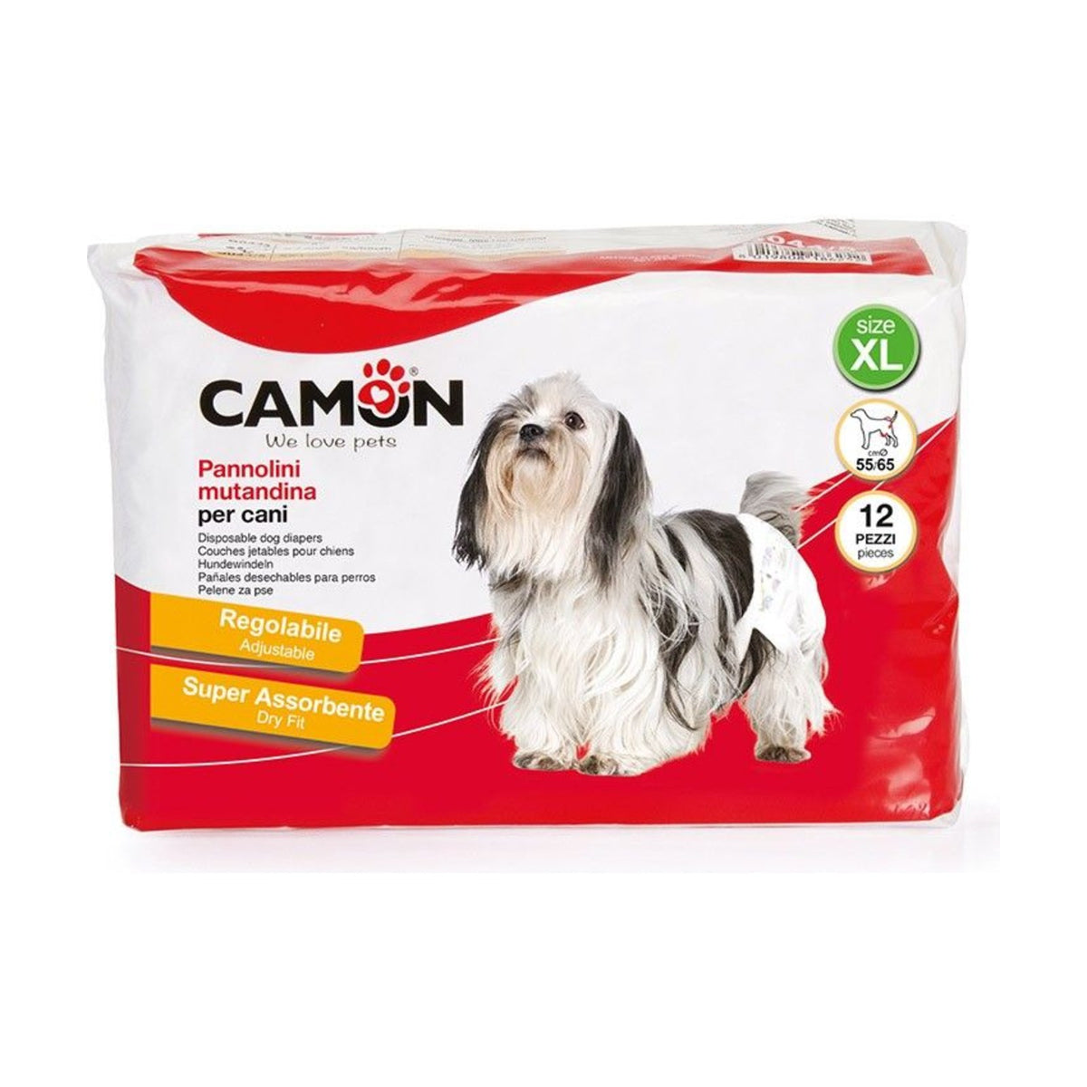 CAMON Couches jetables – Couches à fermeture adhésive pour chien (x12) – photo 4