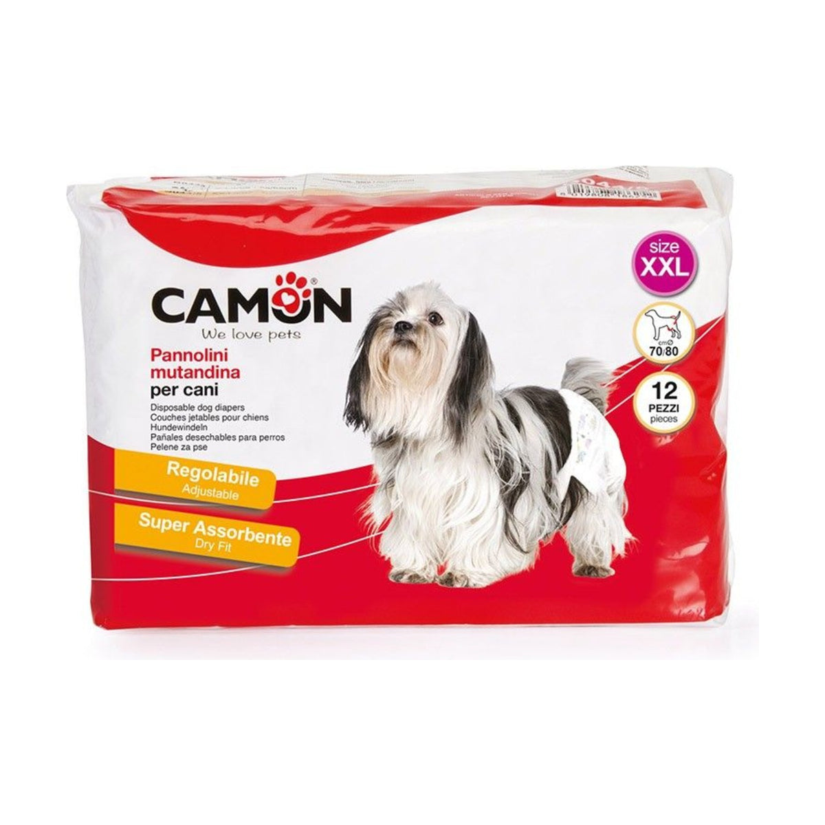 CAMON Couches jetables – Couches à fermeture adhésive pour chien (x12) – photo 5