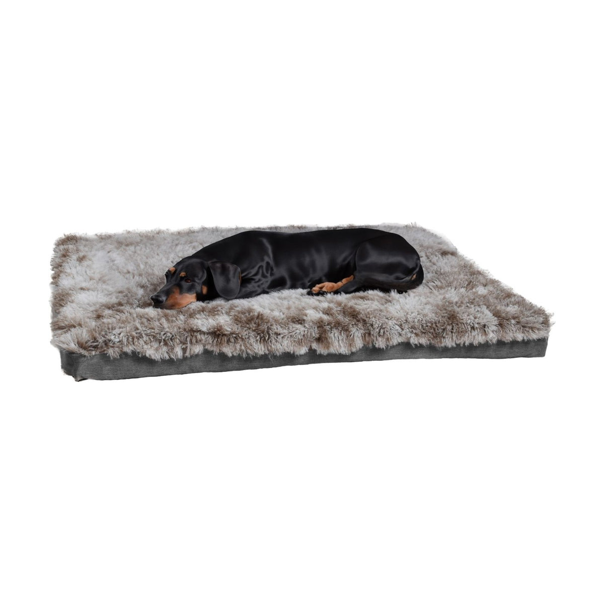 BOBBY Coussin mousse Poilu noir – Matelas en fausse fourrure pour chien – photo 2