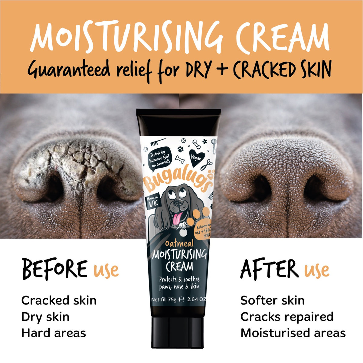 BUGALUGS Crème Oatmeal – Crème hydratante peau, truffe et coussinets pour chien – photo 5
