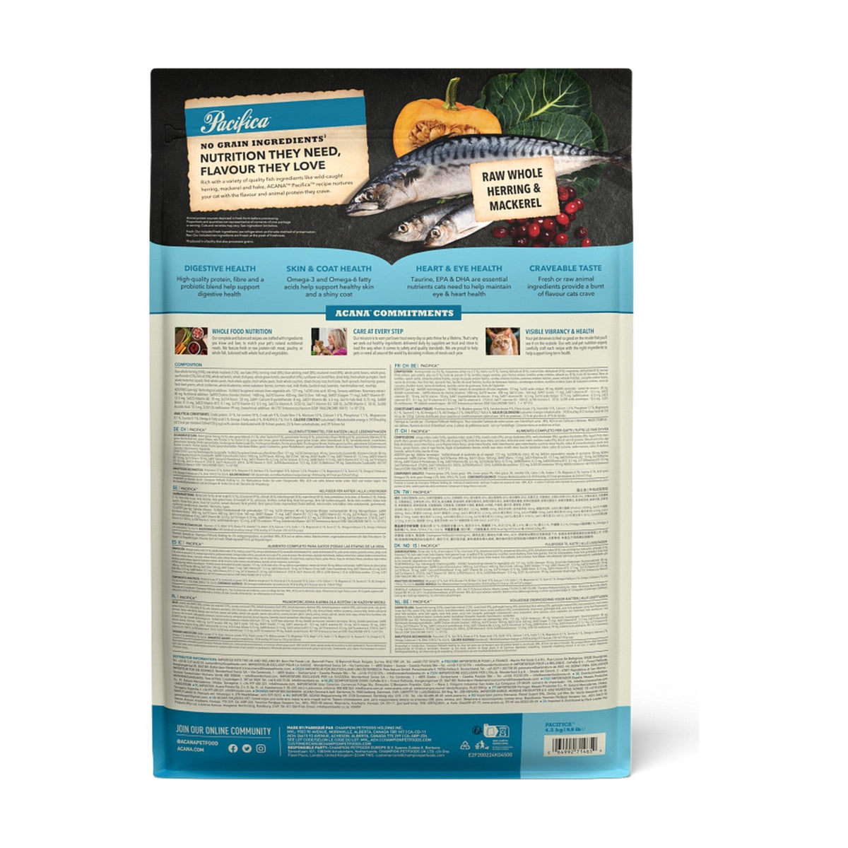 Lot de 2 sacs – ACANA Pacifica – Croquettes sans céréales chat au poisson