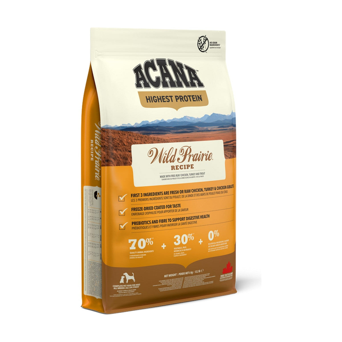 Lot de 2 sacs – ACANA Wild Prairie – Croquettes sans céréales chien à la volaille