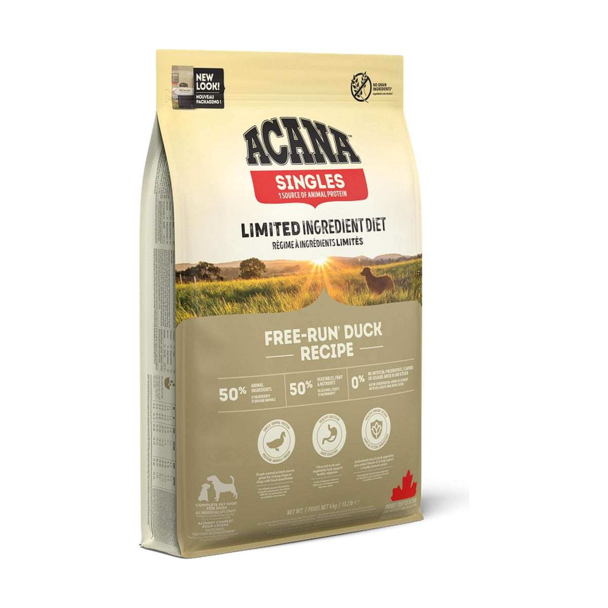 Lot de 2 sacs – ACANA Singles Free-Run Duck – Croquettes chien mono-protéine canard