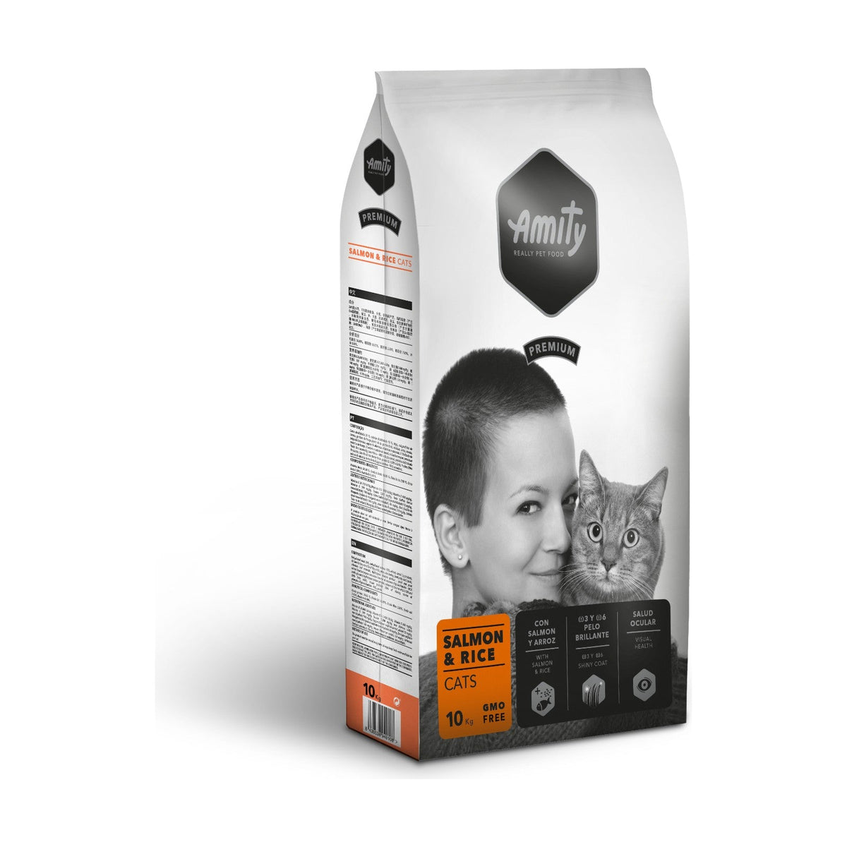 Lot de 2 sacs – AMITY Premium Adult – Croquettes chat adulte saumon et riz