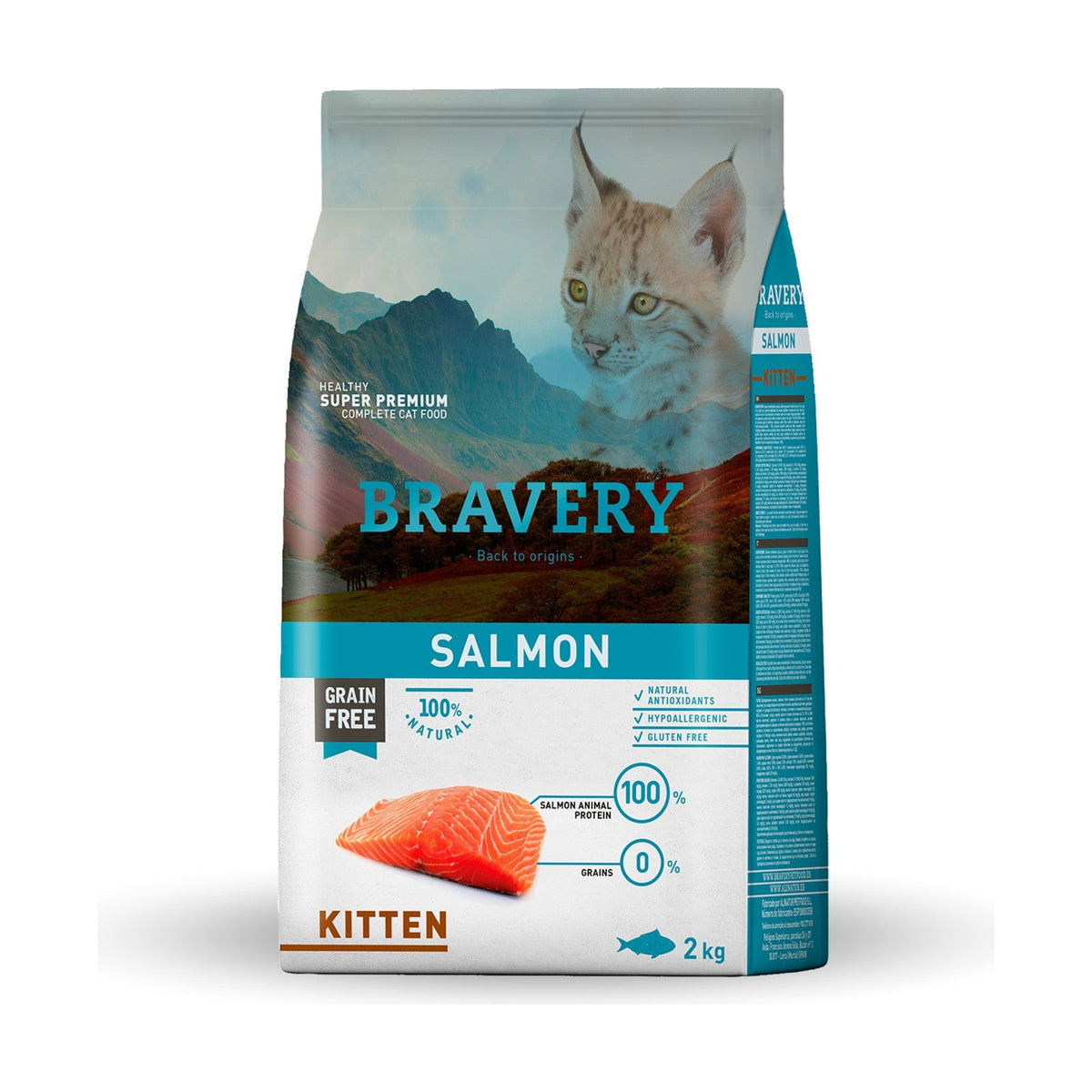 Lot de 2 sacs – BRAVERY Kitten – Croquettes sans céréales chaton au saumon