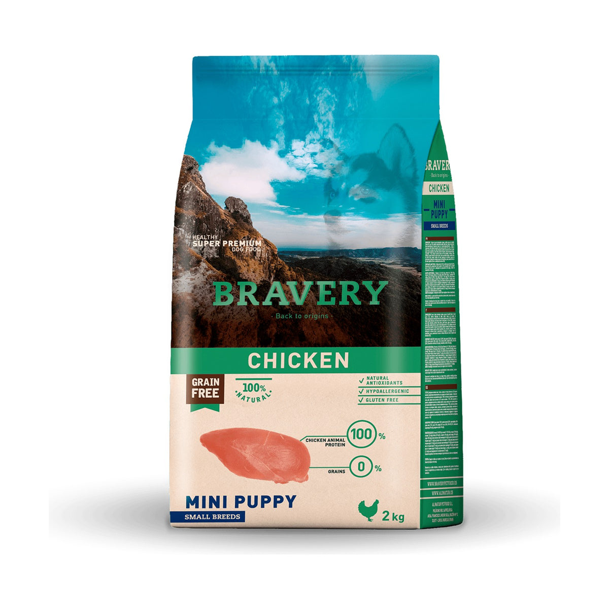 Croquettes BRAVERY MINI PUPPY CHICKEN 2 KG – photo 1