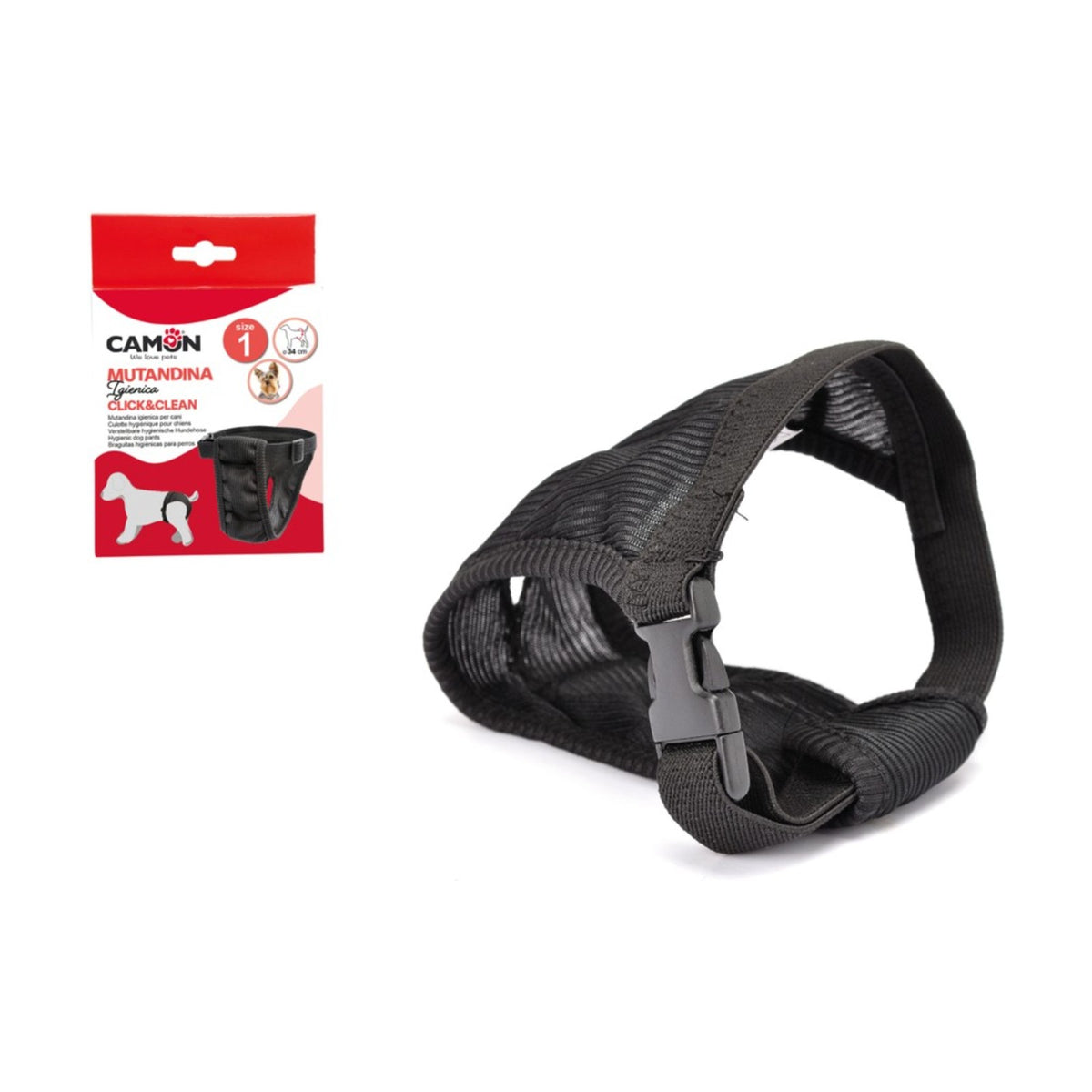 CAMON Culotte hygiène à clip – Culotte noire pour chienne – photo 3