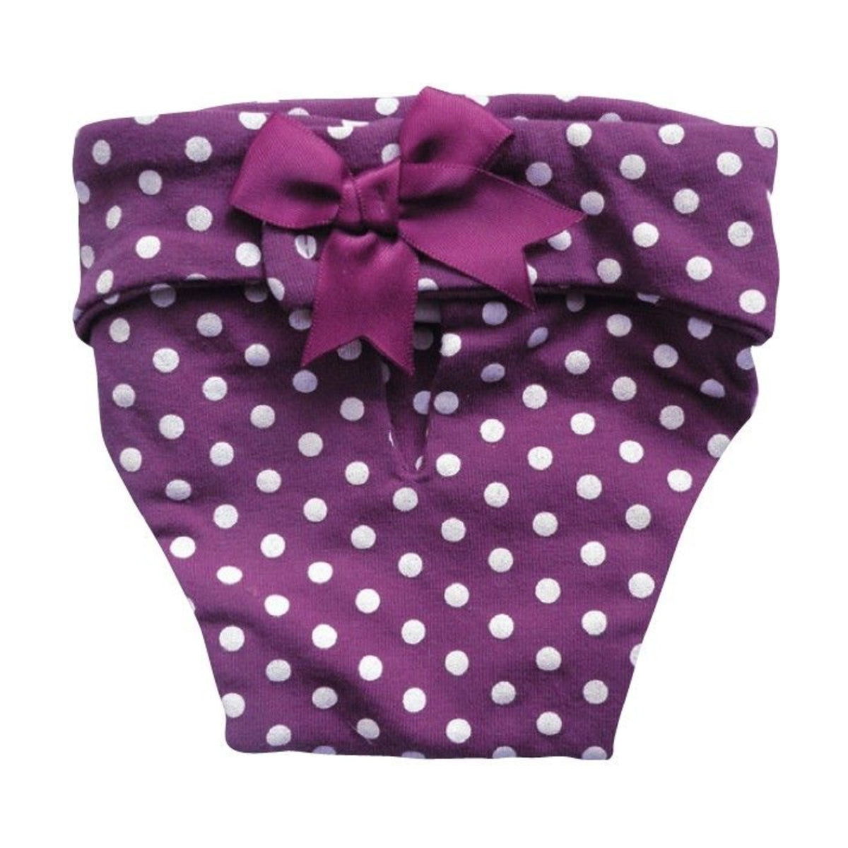 Culotte hygiène fantaisie mauve à pois blancs