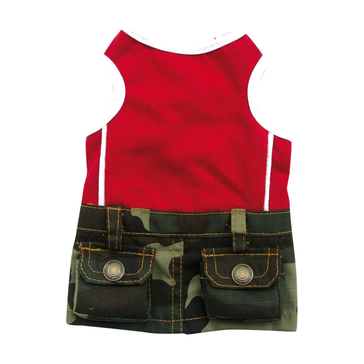 Ensemble jupe camouflage et t-shirt rouge