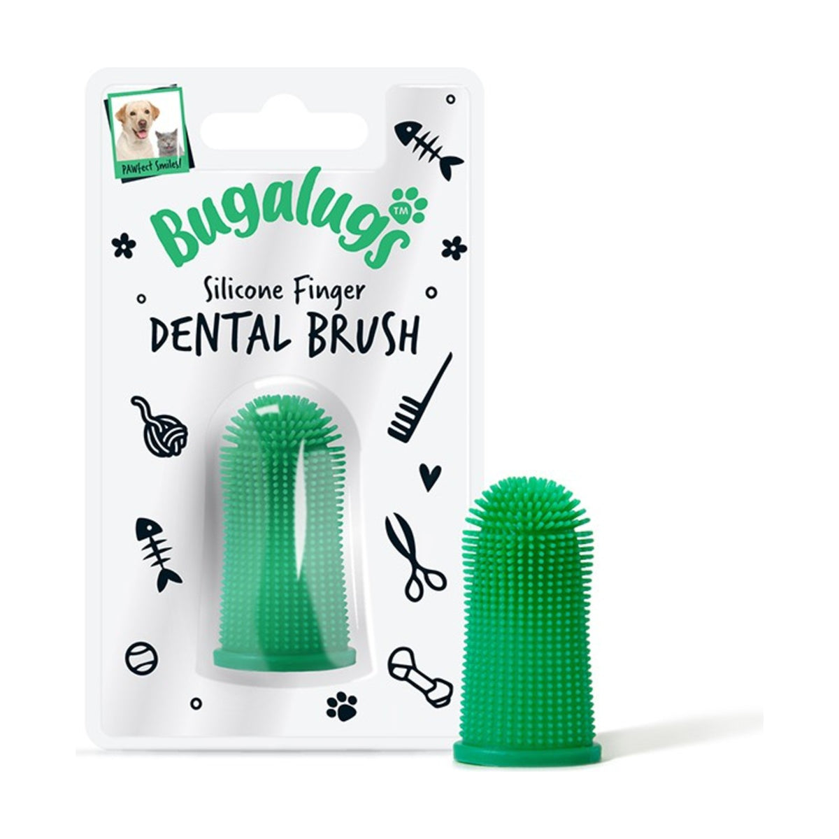 BUGALUGS Brosse à dents doigtier en silicone pour chien et chat – photo 1