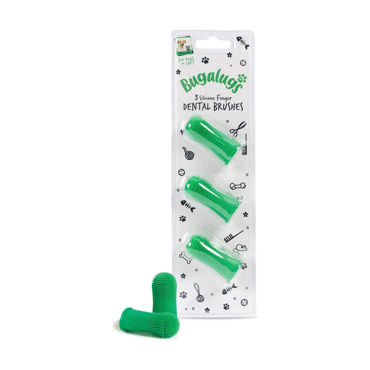 BUGALUGS Brosse à dents doigtier en silicone pour chien et chat – photo 2