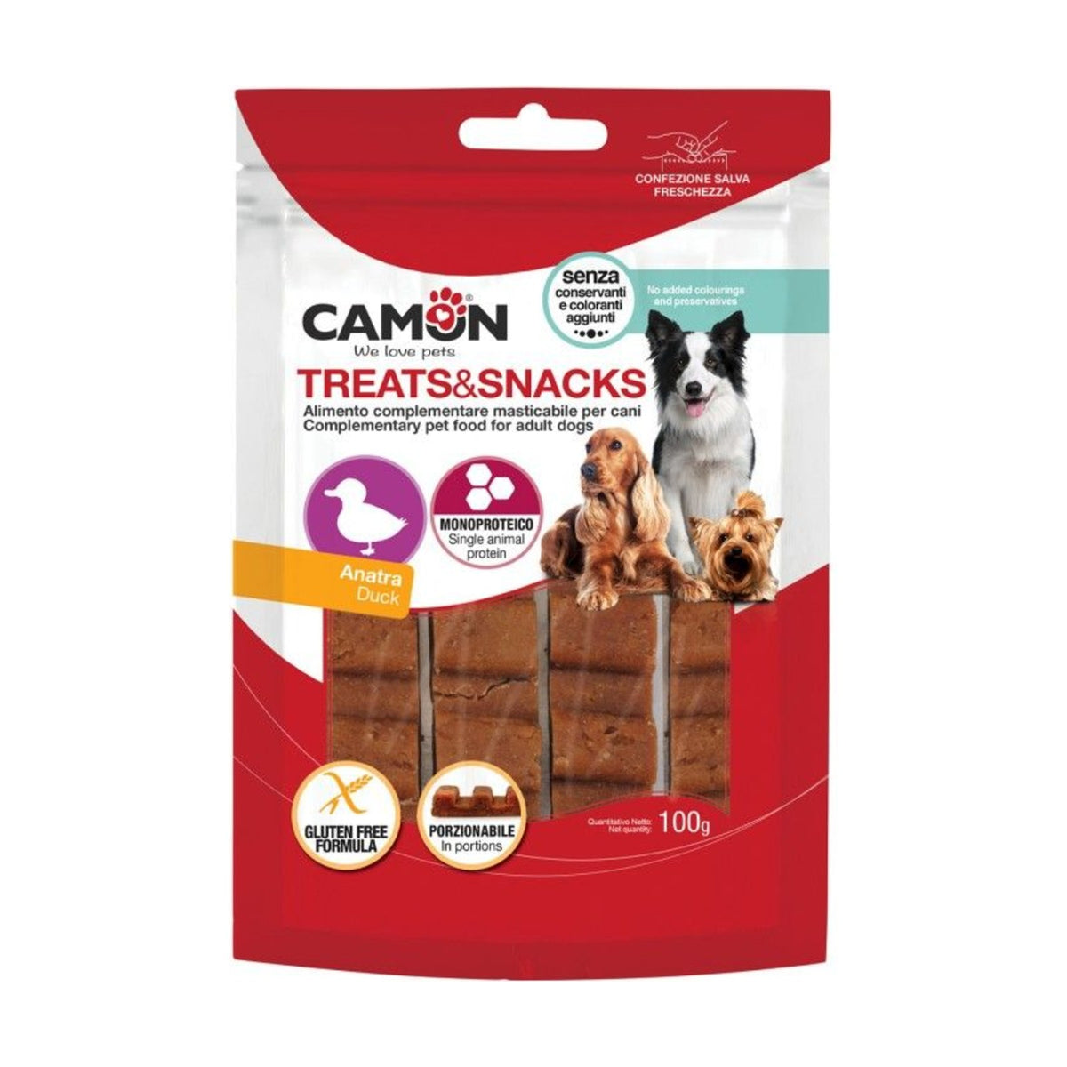 CAMON Barre au canard portionnable – Friandise pour chien 100 g – photo 1