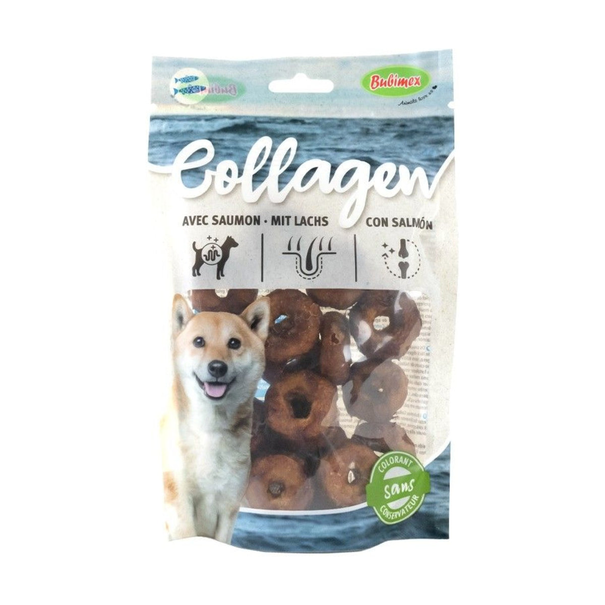 BUBIMEX Collagène Rings – Friandises à mâcher pour chien au saumon x18 – photo 1