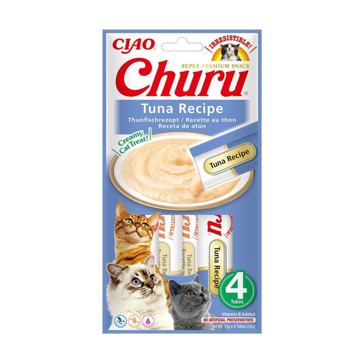 INABA Churu – Friandise liquide pour chat au thon ou au poulet (4 × 14 g) – photo 1