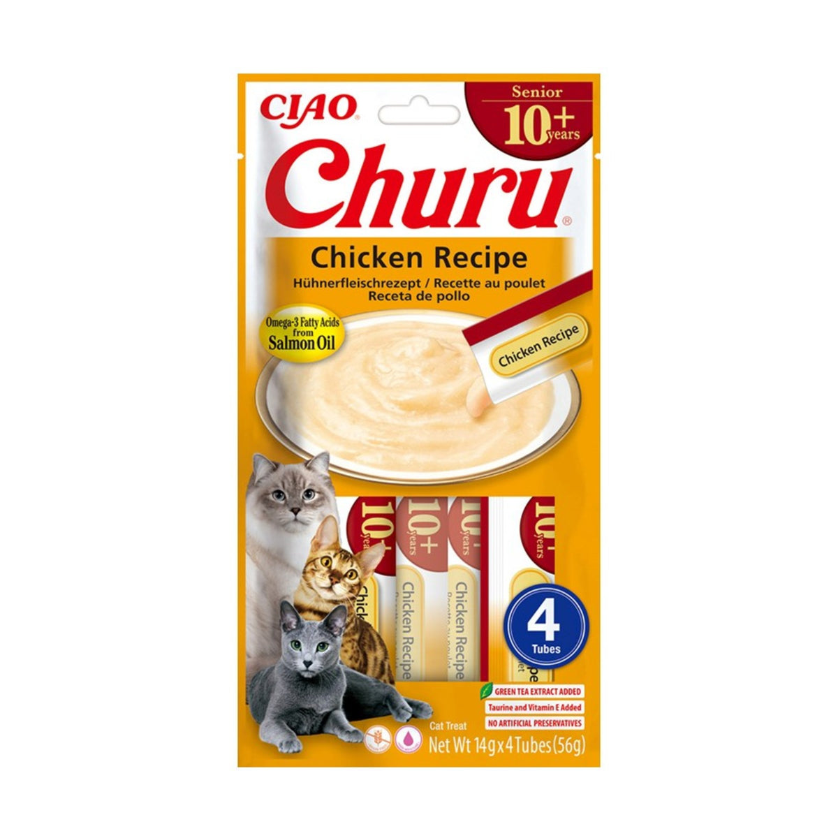 INABA Churu Senior 10+ – Friandise liquide pour chat âgé (4 × 14 g) – photo 3