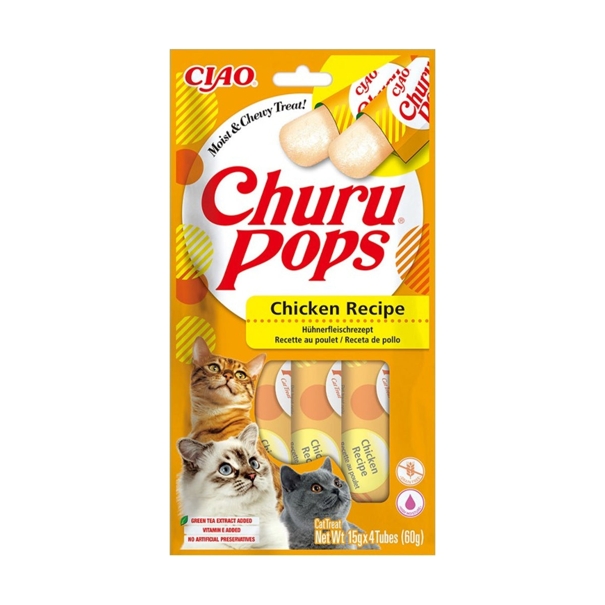 INABA Churu Pops – Friandise en gelée pour chat thon ou poulet (4 × 15 g) – photo 2