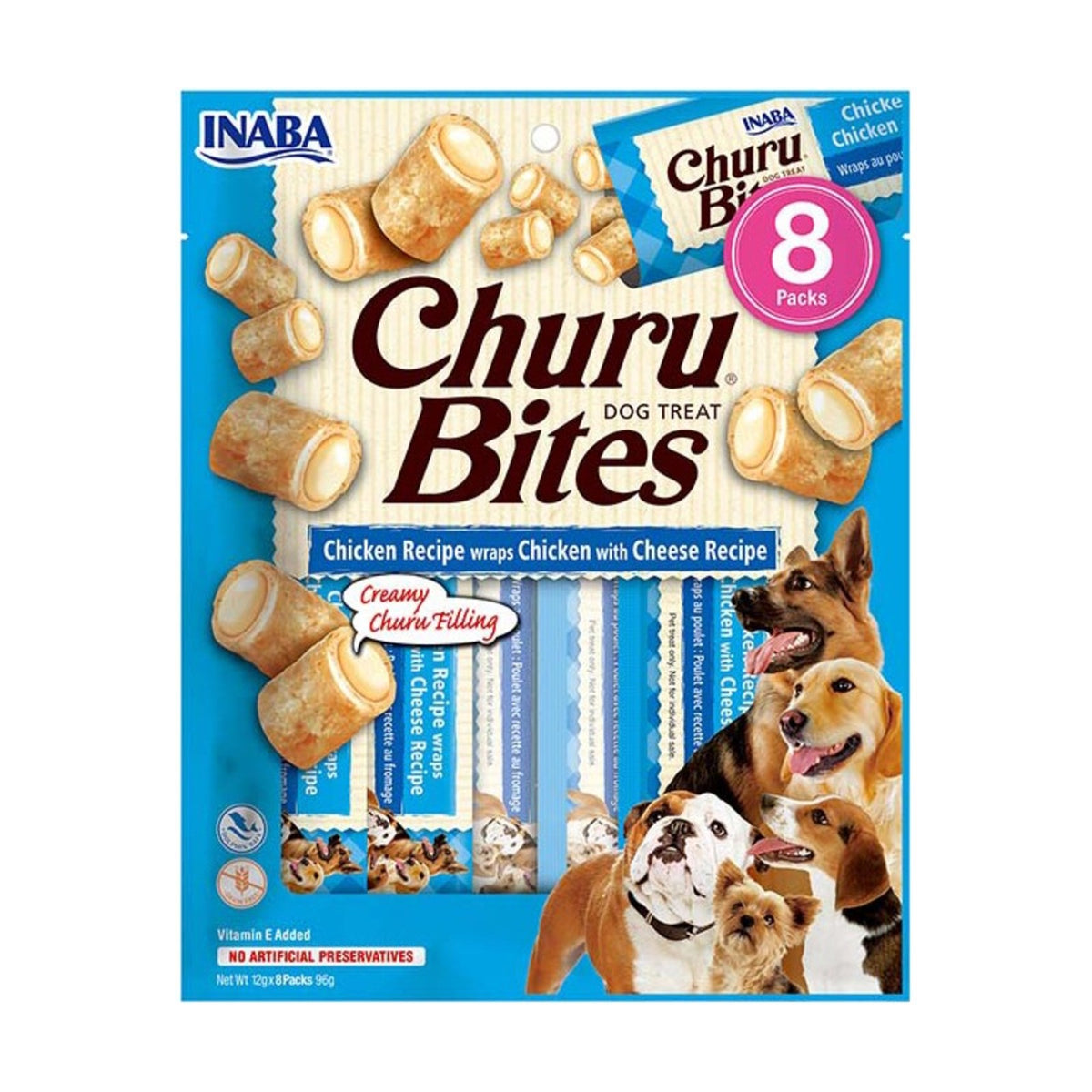 INABA Churu Bites – Friandises moelleuses pour chien au poulet (8 × 12 g) – photo 3