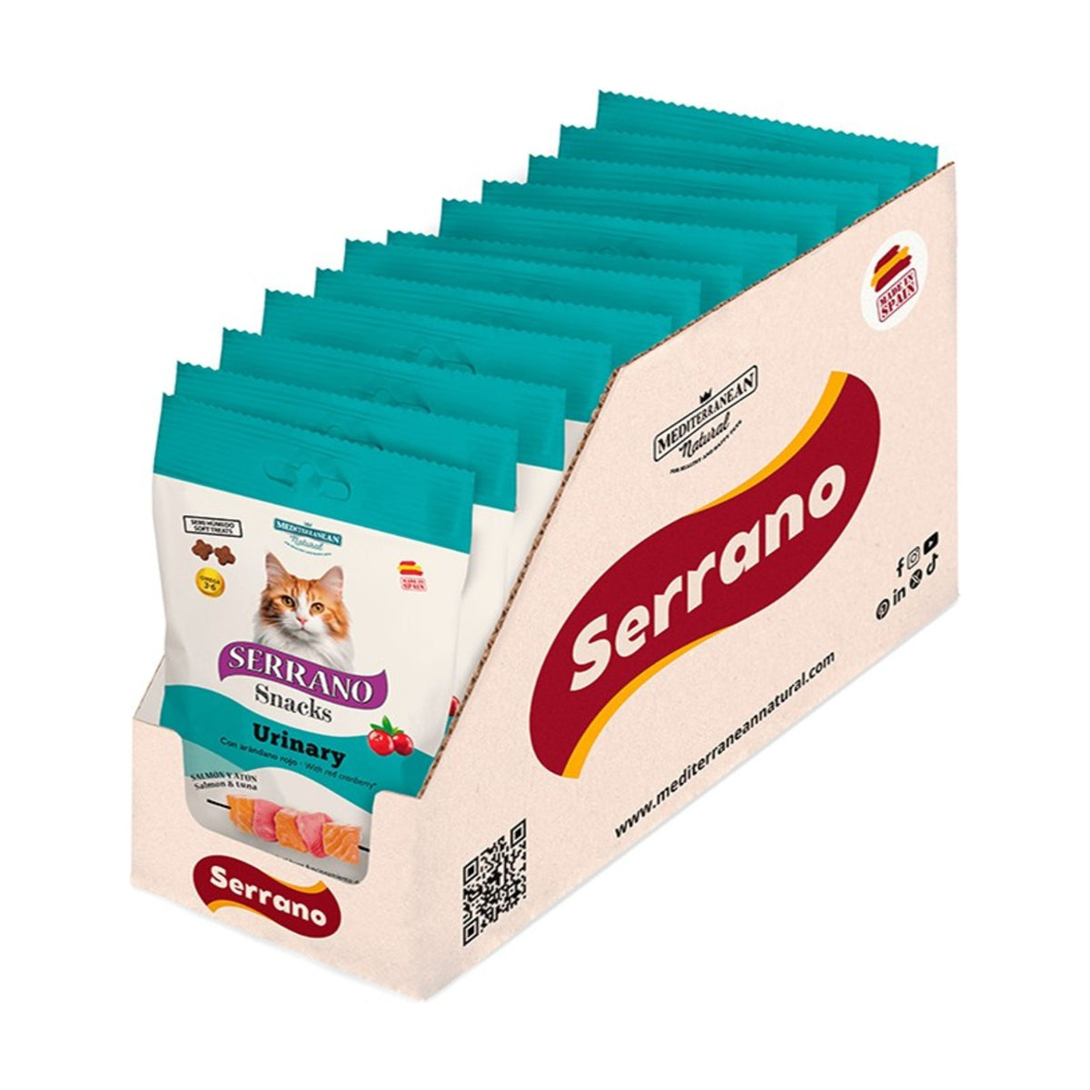 SERRANO Snacks Chat Care Urinary – Friandises pour chat saumon et thon 50 g – photo 3