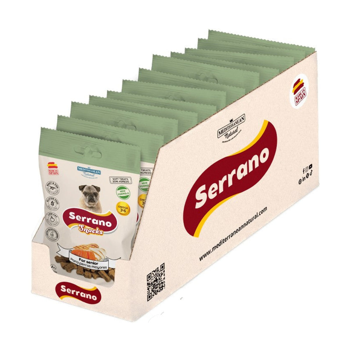 SERRANO Snacks Senior – Friandises pour chien jambon, dinde et poisson 100 g – photo 3