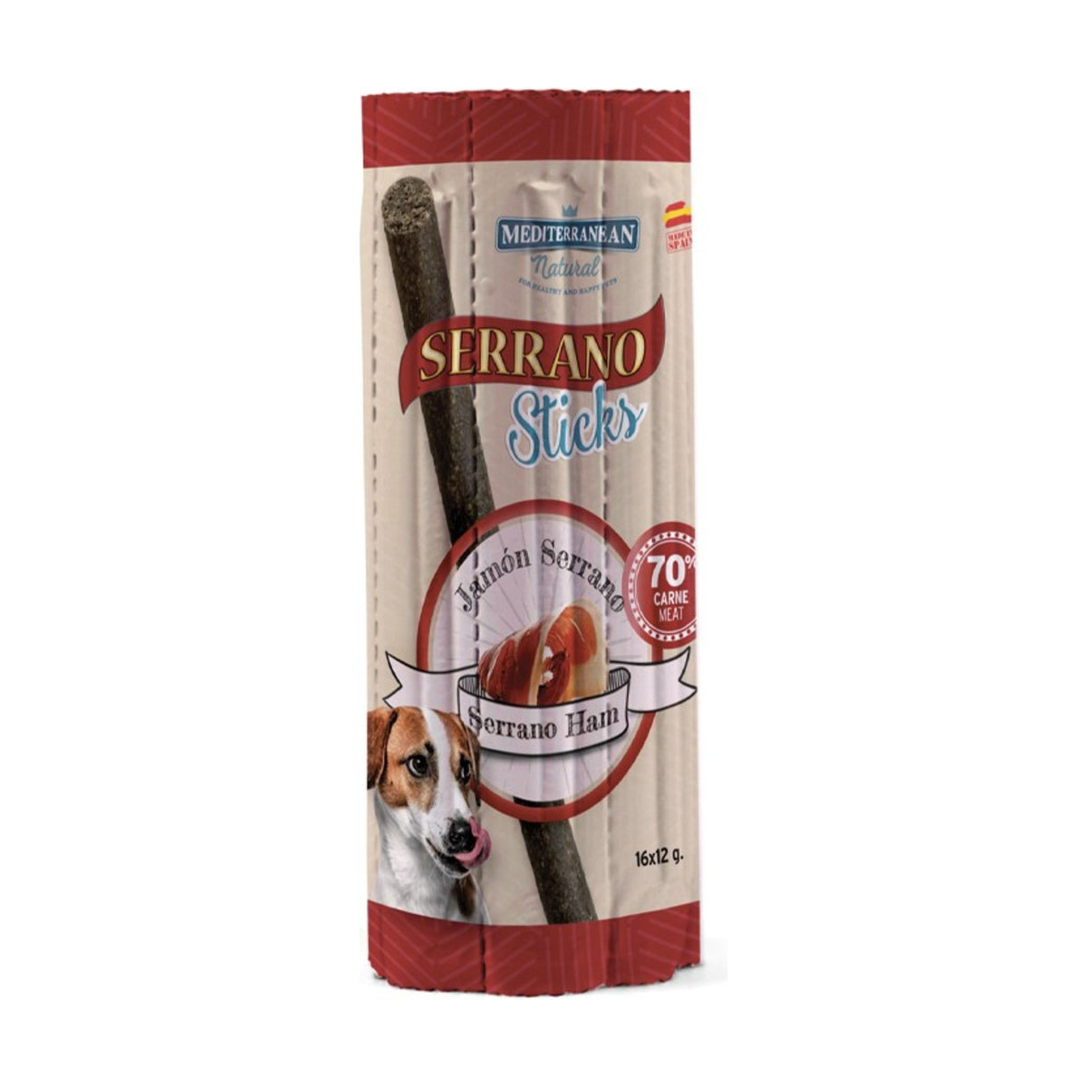 SERRANO Sticks Jambon – Friandises pour chien jambon et poulet 16 x 12 g – photo 1