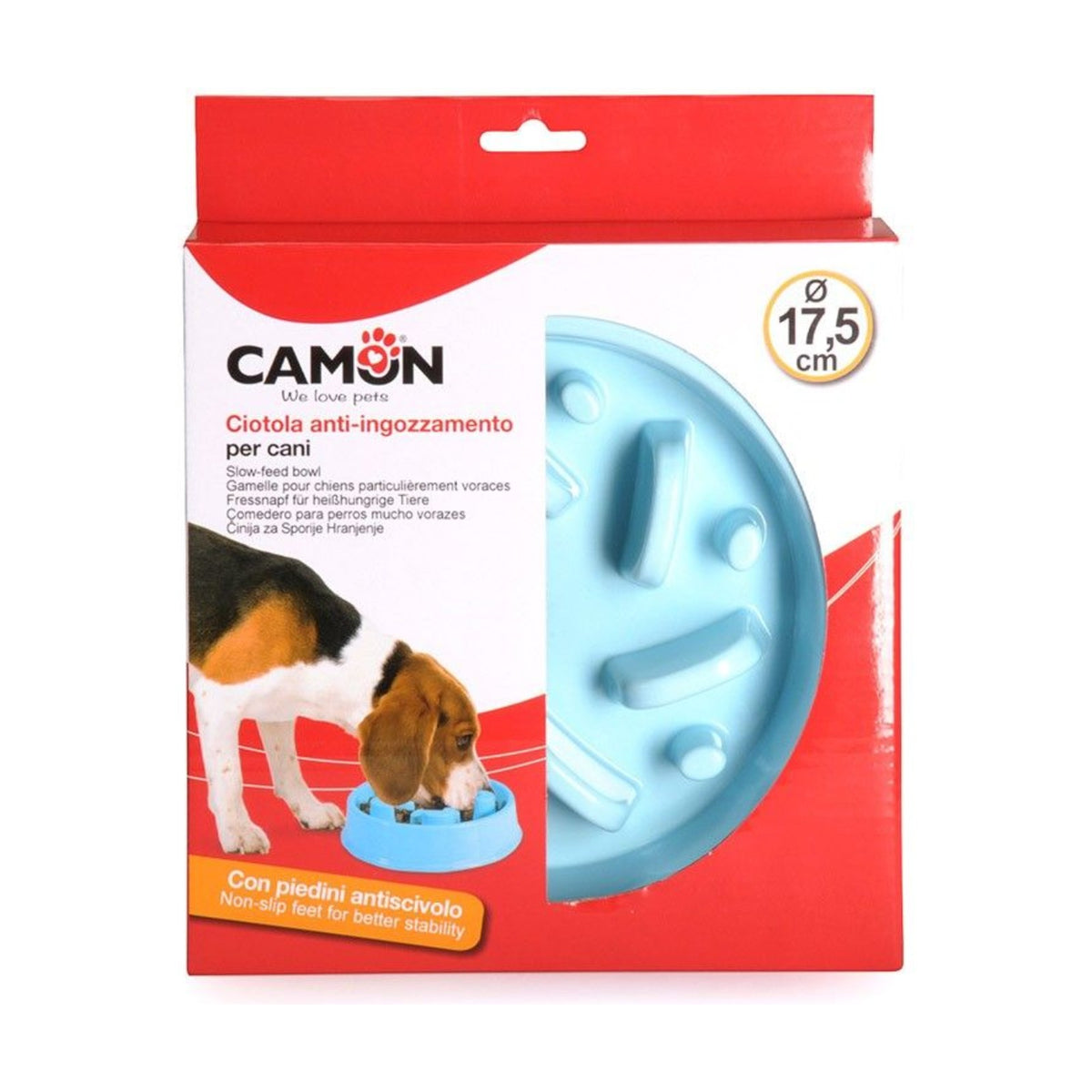 CAMON Gamelle anti-glouton en plastique – Pour chien et chat qui mangent vite – photo 2