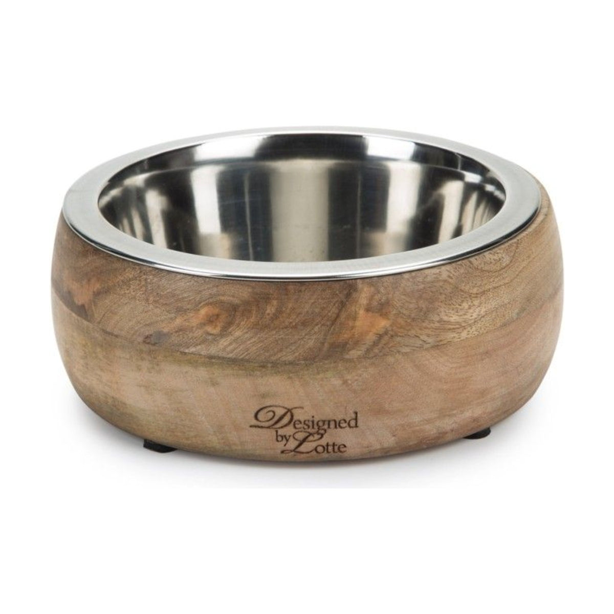 DESIGNED BY LOTTE Gamelle Mandira – Gamelle bois et bol inox pour chien et chat – photo 2