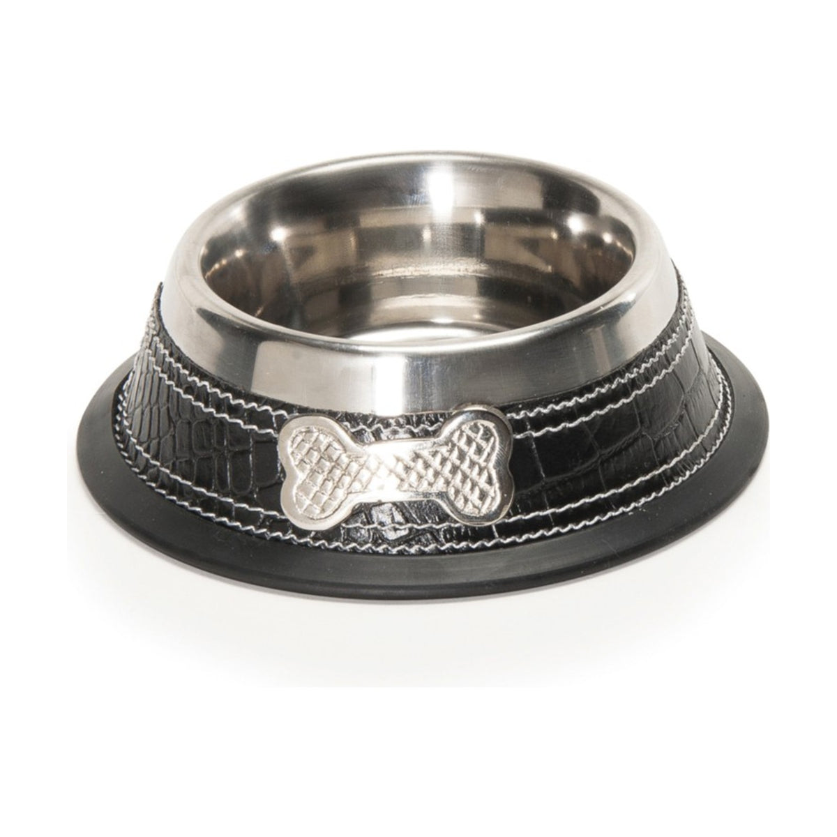 CAMON Gamelle inox Cuir et Os – Gamelle décorée pour chien et chat – photo 2
