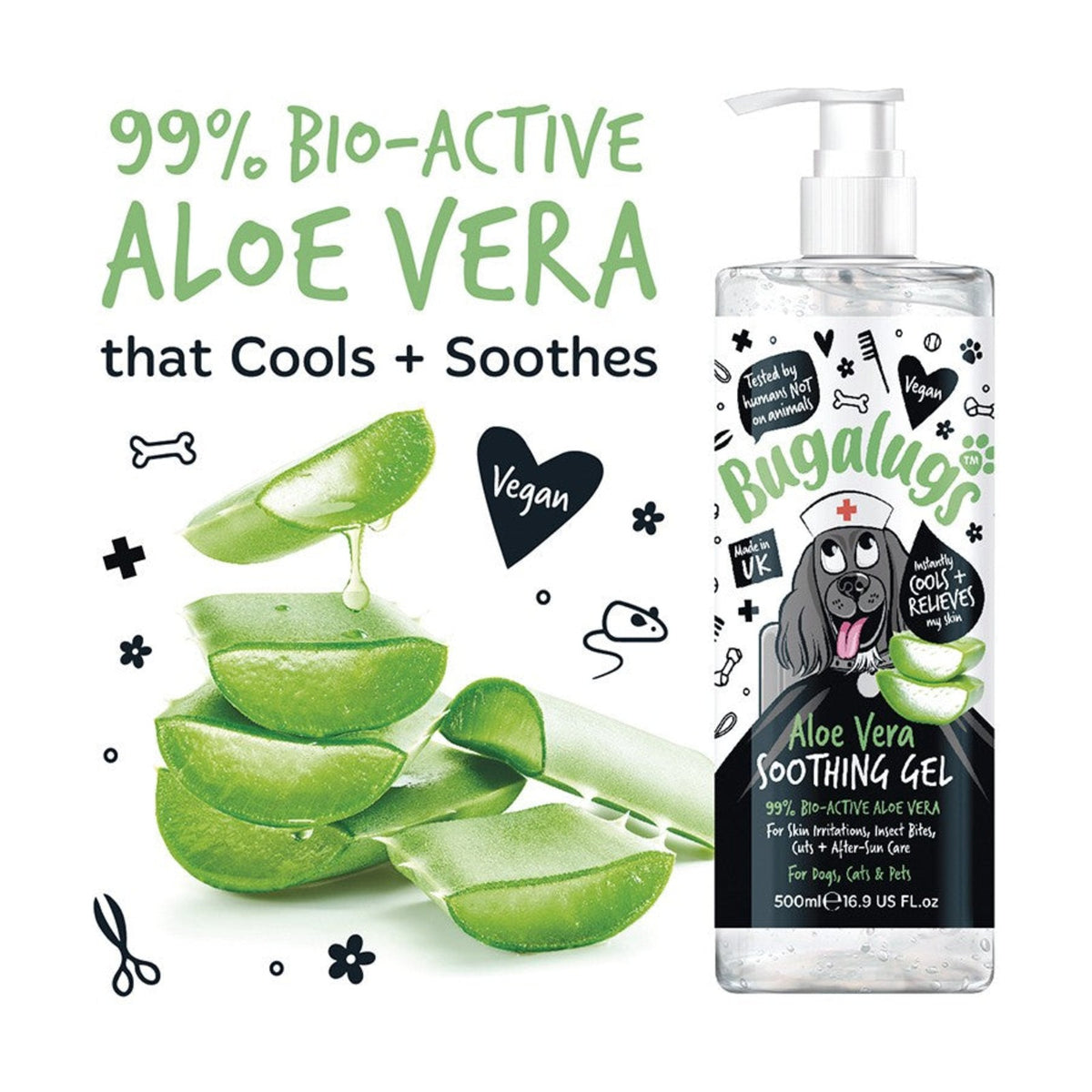 BUGALUGS Gel apaisant Aloe Vera – Soin de la peau pour chien et chat – photo 3