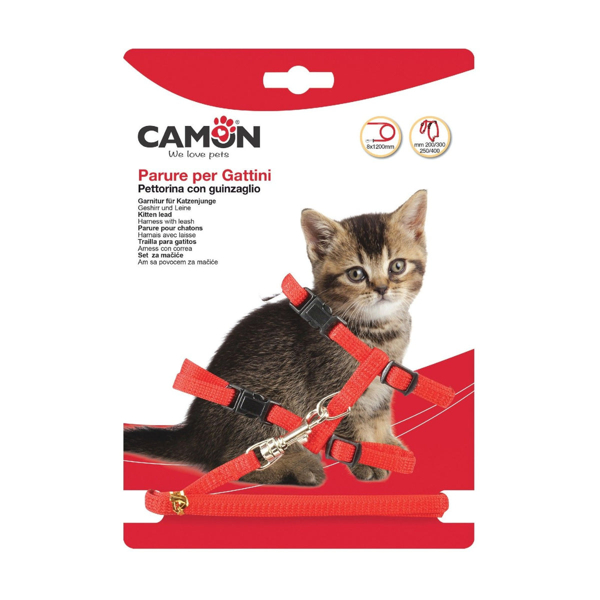 Harnais chaton nylon avec grelot + laisse