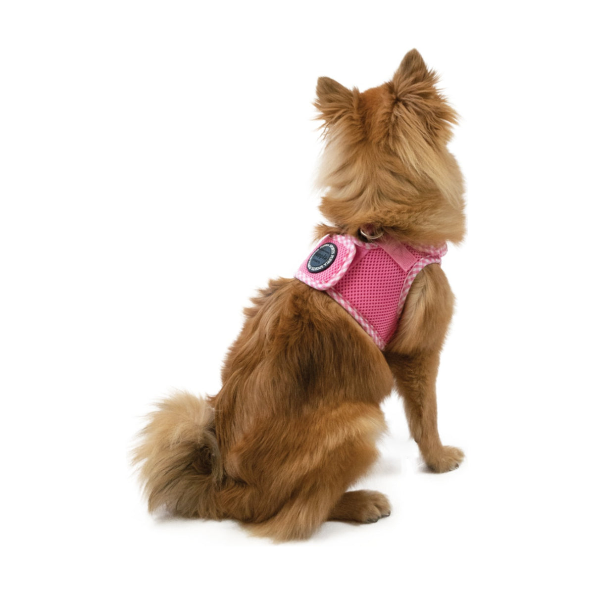 PUPPIA Harnais veste Vivien – Harnais vichy à collerette pour petit chien, rose – photo 3