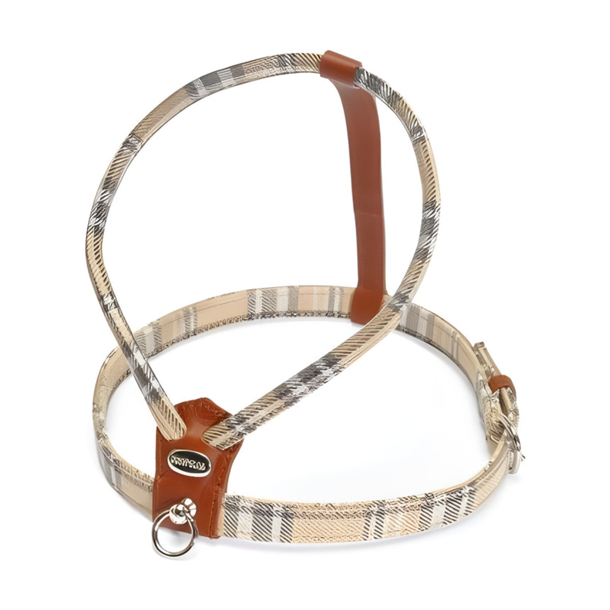 Harnais écossais beige cuir de veau