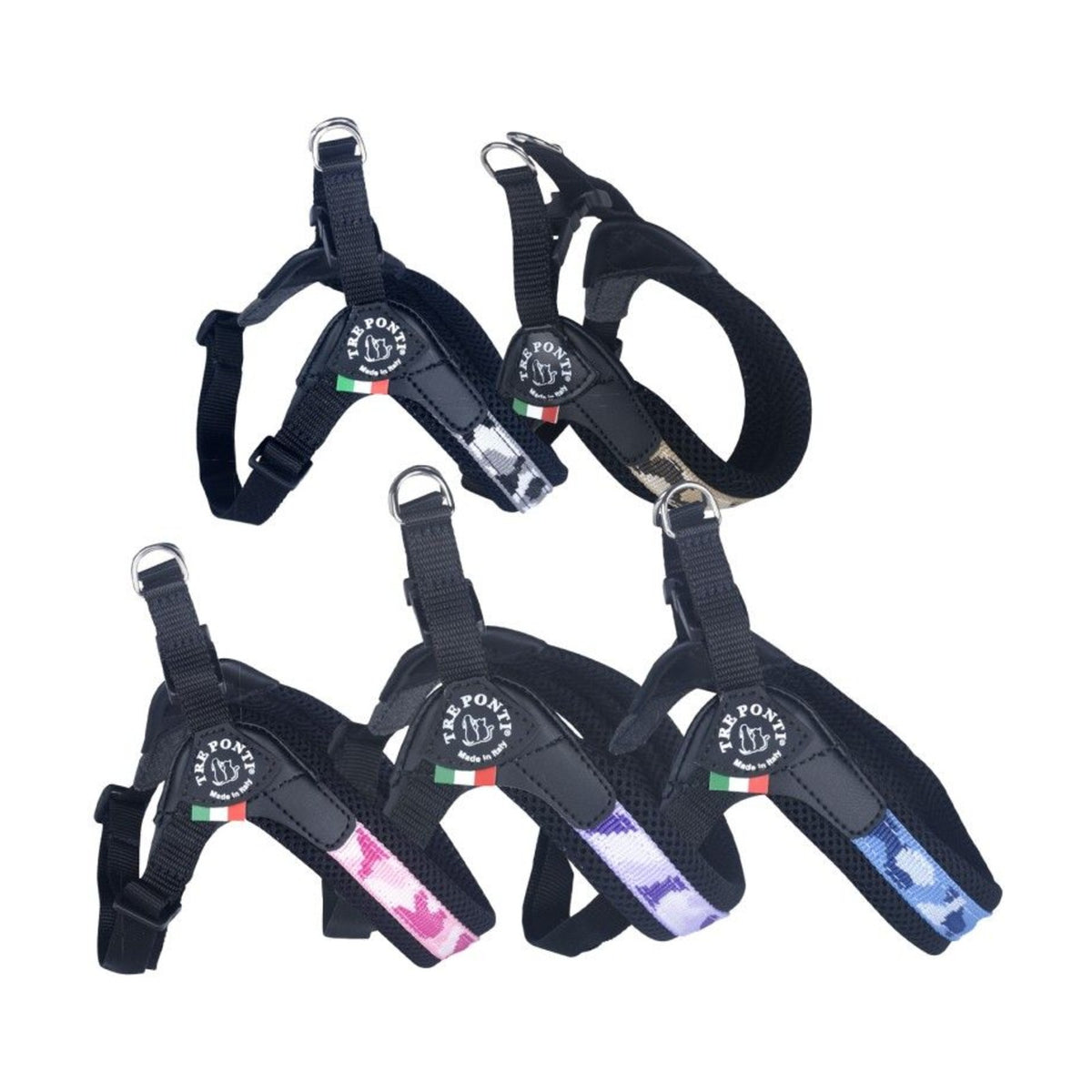 TRE PONTI Harnais Penny Camouflage – Harnais réglable à clip pour petit chien – photo 1