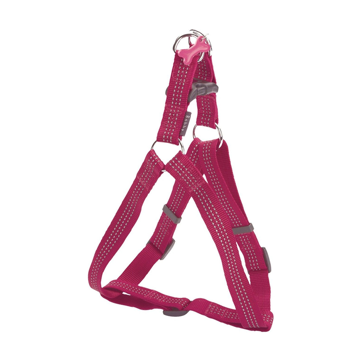 BOBBY Harnais Safe – Harnais baudrier réfléchissant pour chien, fuchsia, bleu ou lagon – photo 2