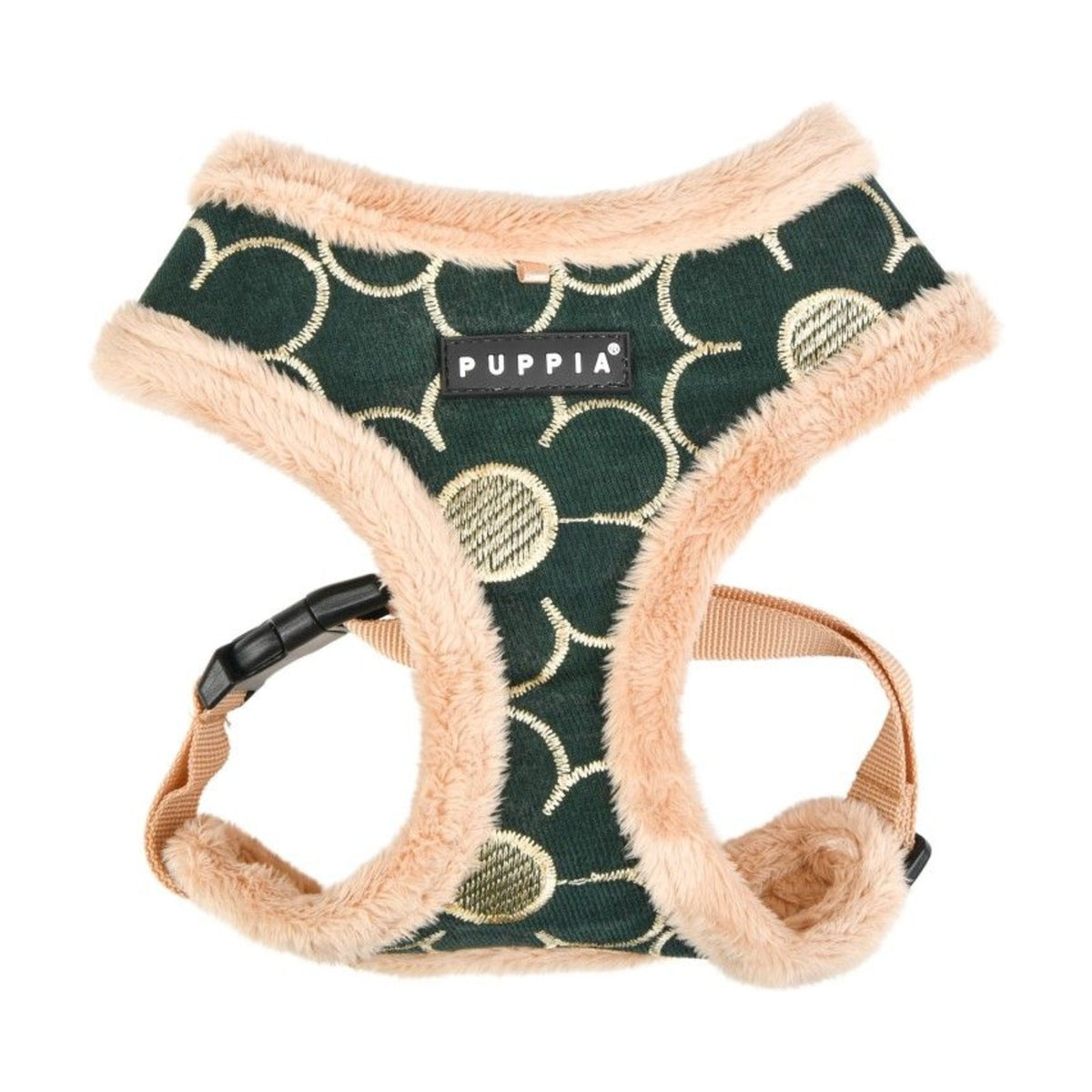 PUPPIA Harnais réglable Florent kaki – Harnais doublé fourrure pour petit chien – photo 1