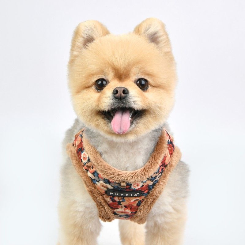 PUPPIA Harnais veste Gianni – Harnais doublé fourrure pour petit chien, beige – photo 2