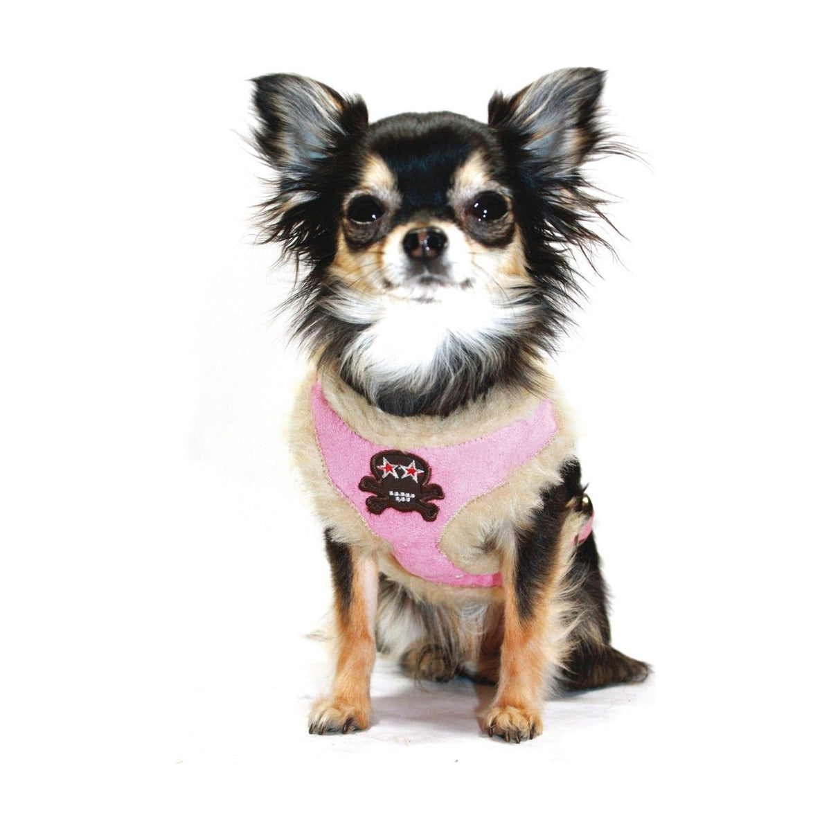 HIP DOGGIE Harnais veste rose fourré à broderie pirate pour chien – photo 2