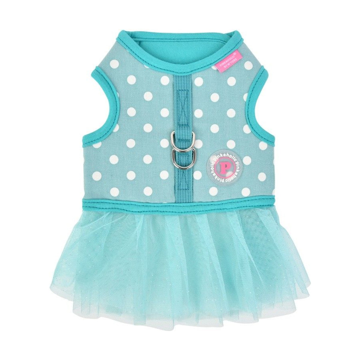 PINKAHOLIC Harnais veste à jupe Ida – Harnais robe à pois pour petit chien – photo 4