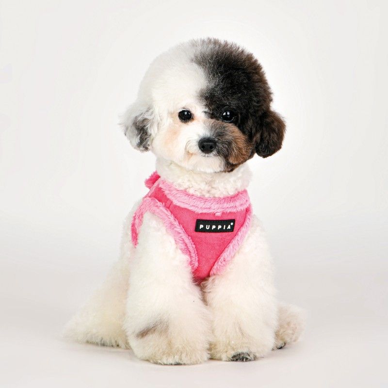 PUPPIA Harnais veste Terry – Harnais doublé fourrure pour petit chien, rose – photo 3